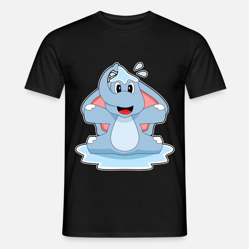 Elefant Planschen Wasser - Männer T-Shirt - Schwarz