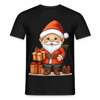 Christmas Gnome - Men's T-Shirt - black - Front - AI Model Male 178 light (178cm)