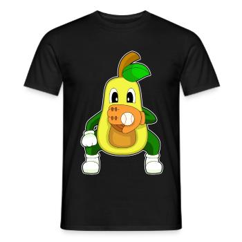 Avocado Baseball Baseball Glove Sports - Men's T-Shirt - black - Front - AI Model Male 178 light (178cm)