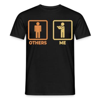 Lustige Flötist Strichfiguren - Männer T-Shirt - Schwarz - Vorne - AI Model Male 178 light (178cm)