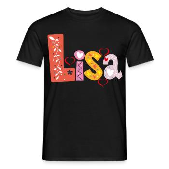 Nom personnalisé de Lisa - T-shirt homme - noir - Devant - AI Model Male 178 light (178cm)