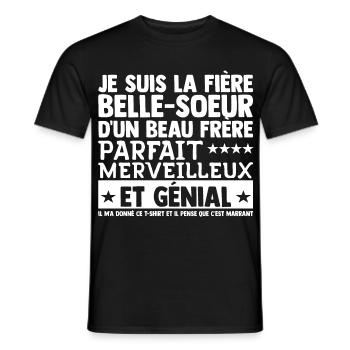 Cadeau Belle Soeur Beau Frère Humour Drôle Noël - T-shirt homme - noir - Devant - AI Model Male 178 light (178cm)