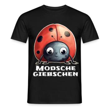 Modschegiebchen Marienkäfer Sächsisch Geschenk - Männer T-Shirt - Schwarz - Vorne - AI Model Male 178 light (178cm)