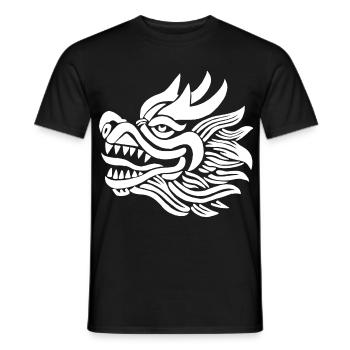 Tête de dragon chinois (blanc) - T-shirt homme - noir - Devant - AI Model Male 178 light (178cm)