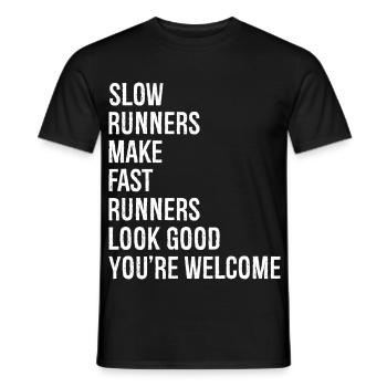 Slow Runners Make Runners Look Good Funny Shirt - Men's T-Shirt - black - Front - AI Model Male 178 light (178cm)