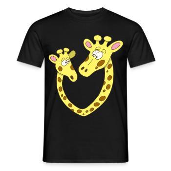 Giraffenherz - Männer T-Shirt - Schwarz - Vorne - AI Model Male 178 light (178cm)
