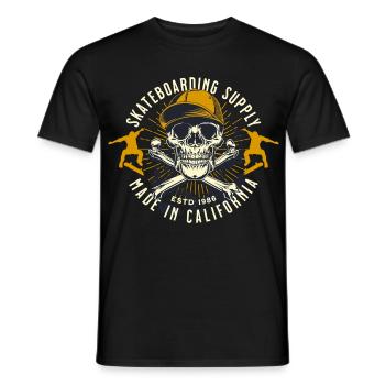 Skelettskate California Emblem - Männer T-Shirt - Schwarz - Vorne - AI Model Male 178 light (178cm)