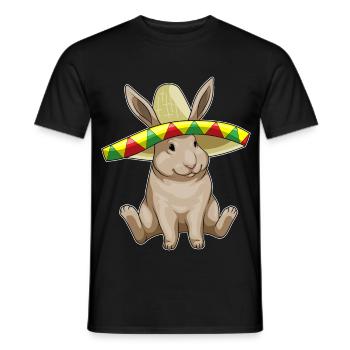 Bunny Sombrero - Men's T-Shirt - black - Front - AI Model Male 178 light (178cm)