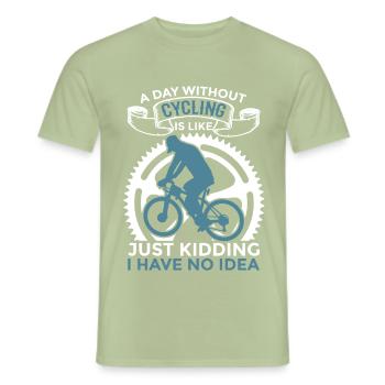 Cycling Motivation - Men's T-Shirt - sage - Front - AI Model Male 178 light (178cm)