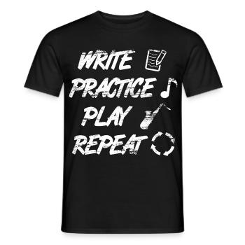 Motivierender Saxophon Spruch - Männer T-Shirt - Schwarz - Vorne - AI Model Male 178 light (178cm)