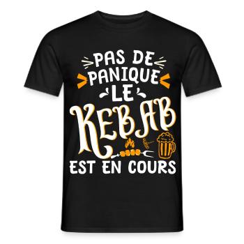 Le kebab est en cours barbecue anniversaire - T-shirt homme - noir - Devant - AI Model Male 178 light (178cm)