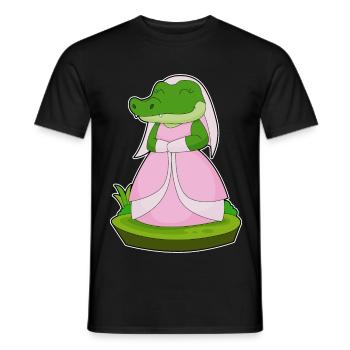 Krokodil Braut Schleier Hochzeit - Männer T-Shirt - Schwarz - Vorne - AI Model Male 178 light (178cm)