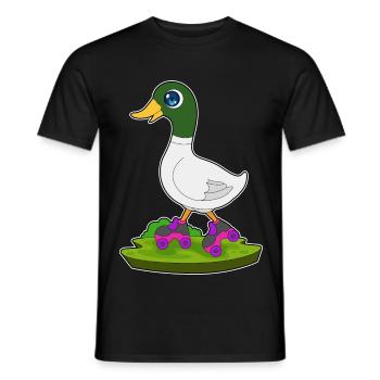 Ente Rollschuhfahren Rollschuhe - Männer T-Shirt - Schwarz - Vorne - AI Model Male 178 light (178cm)