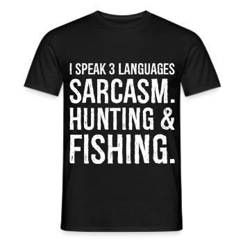 I speak 3 languages funny shirt - T-shirt homme - noir - Devant - AI Model Male 178 light (178cm)