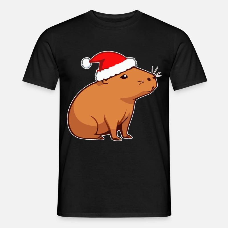 Capybara Weihnachten - Männer T-Shirt - Schwarz