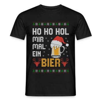 Ho Ho Hol mir mal ein Bier witziges Ugly Christmas - Männer T-Shirt - Schwarz - Vorne - AI Model Male 178 light (178cm)