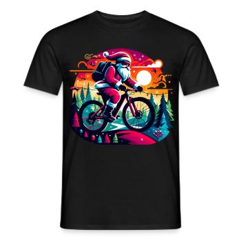 Santa MTB Neon Ride - Men's T-Shirt - black - Front - AI Model Male 178 light (178cm)