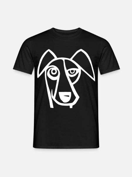 Funny White Dog - Men's T-Shirt - black
