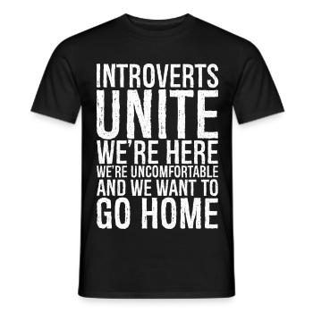 Introverts unite we're here funny shirt - T-shirt homme - noir - Devant - AI Model Male 178 light (178cm)