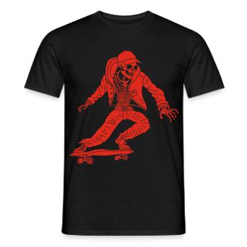 Red Skeleton on Skateboard - Men's T-Shirt - black - Front - AI Model Male 178 light (178cm)