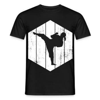 Karate Girl - Men's T-Shirt - black - Front - AI Model Male 178 light (178cm)