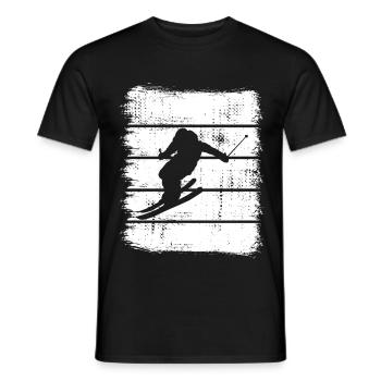 Dessin de skieur - T-shirt homme - noir - Devant - AI Model Male 178 light (178cm)