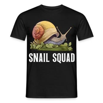 Escargot Squad – Amour d’escargot et humour de jardin - T-shirt homme - noir - Devant - AI Model Male 178 light (178cm)