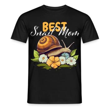 Best Snail Mom – For Snail Lovers - Men's T-Shirt - black - Front - AI Model Male 178 light (178cm)