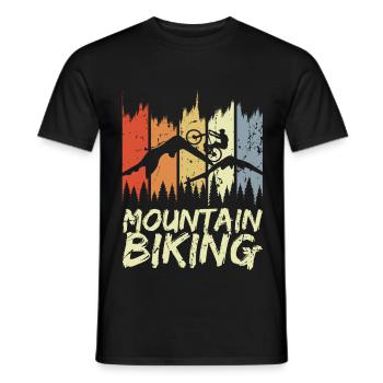 Vintage Mountain Biking - Men's T-Shirt - black - Front - AI Model Male 178 light (178cm)
