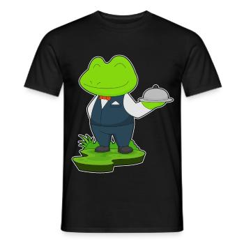 Frog Cook Serving Bell Cooking - Men's T-Shirt - black - Front - AI Model Male 178 light (178cm)