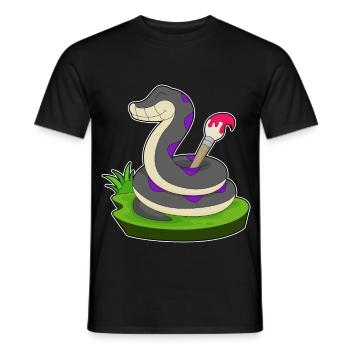 Schlange Maler Pinsel Malen - Männer T-Shirt - Schwarz - Vorne - AI Model Male 178 light (178cm)