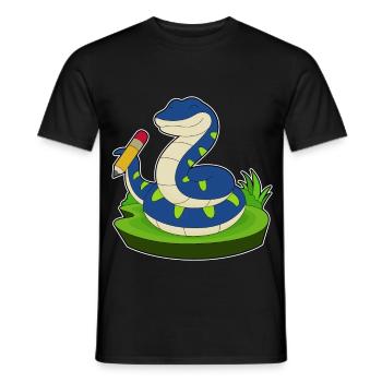 École de crayon Snake Student - T-shirt homme - noir - Devant - AI Model Male 178 light (178cm)