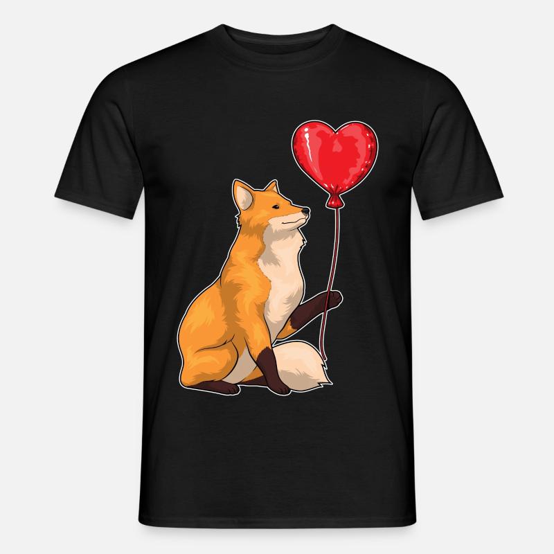 Fuchs Luftballon - Männer T-Shirt - Schwarz