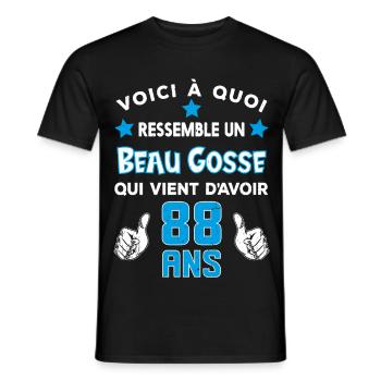88 ans anniversaire homme cadeau drôle humour - T-shirt homme - noir - Devant - AI Model Male 178 light (178cm)