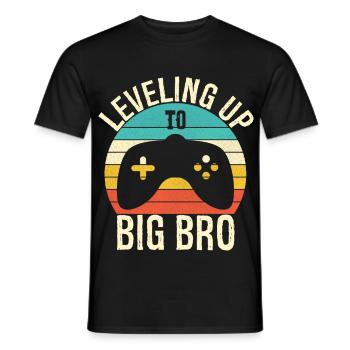 Aufleveln zum Big Bro - Männer T-Shirt - Schwarz - Vorne - AI Model Male 178 light (178cm)