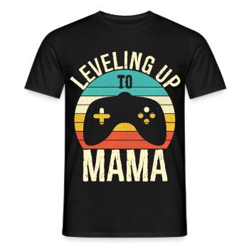 Aufleveln zur Mama Funny Gamer Mom - Männer T-Shirt - Schwarz - Vorne - AI Model Male 178 light (178cm)