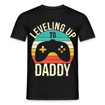 Leveling up to daddy - T-shirt homme - noir - Devant - AI Model Male 178 light (178cm)