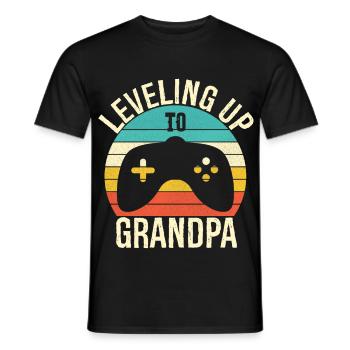 Leveling up to Grandpa - T-shirt homme - noir - Devant - AI Model Male 178 light (178cm)