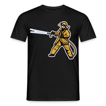 Feuerwehrjunge - Männer T-Shirt - Schwarz - Vorne - AI Model Male 178 light (178cm)