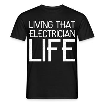 Das Leben als Elektriker lustig zu leben - Männer T-Shirt - Schwarz - Vorne - AI Model Male 178 light (178cm)