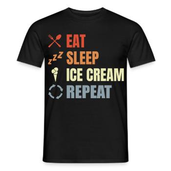 Eat Sleep Ice Cream Repeat - Men's T-Shirt - black - Front - AI Model Male 178 light (178cm)