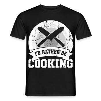 Ich würde lieber kochen - Männer T-Shirt - Schwarz - Vorne - AI Model Male 178 light (178cm)
