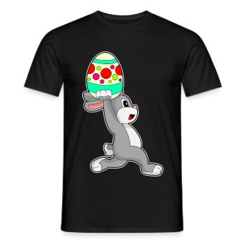 Jogging de Pâques avec un lapin - T-shirt homme - noir - Devant - AI Model Male 178 light (178cm)