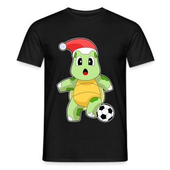 Schildkröte Weihnachten Fußball - Männer T-Shirt - Schwarz - Vorne - AI Model Male 178 light (178cm)