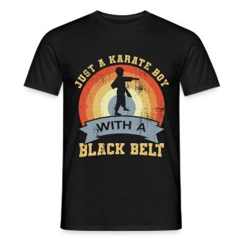 Karate Junge mit schwarzem Gürtel - Männer T-Shirt - Schwarz - Vorne - AI Model Male 178 light (178cm)