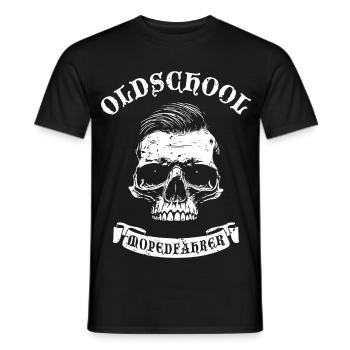 Oldschool Moped Fahrer - Totenkopf - Männer T-Shirt - Schwarz - Vorne - AI Model Male 178 light (178cm)