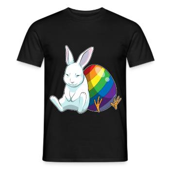 Bunny Arc-en-ciel de Pâques - T-shirt homme - noir - Devant - AI Model Male 178 light (178cm)