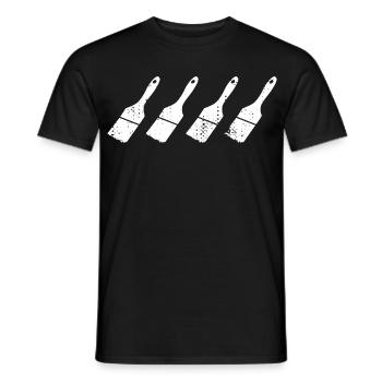 Painter's Brush Sketch - Men's T-Shirt - black - Front - AI Model Male 178 light (178cm)