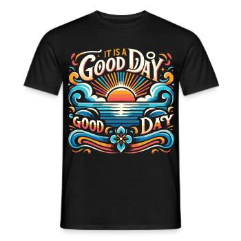 It's a Good Day for a Good Day - Sun & Sea - Men's T-Shirt - black - Front - AI Model Male 178 light (178cm)