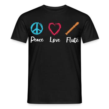 Flûte d’amour de paix - T-shirt homme - noir - Devant - AI Model Male 178 light (178cm)